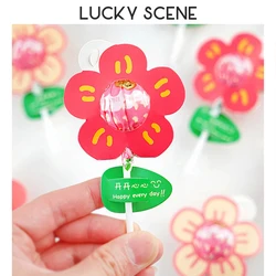 Red flower lollipop decorative cardboard DIY little safflower wrapping paper small gift wedding candy packaging S01751