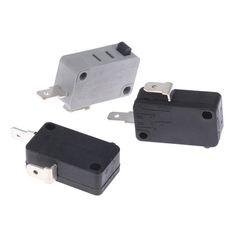 2-6pcs KW16(5)A 250VAC Microwave Oven Door Micro Normally Open Normally Close Switch Door Interloc