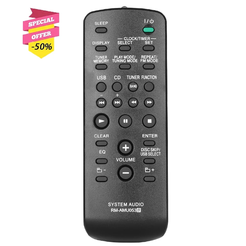 RM-AMU053 Remote Control For Sony Audio System HCD-EC55 HCD-EC68 HCD-GX99 HCD-GX355 HCD-HPR95 CMT-HPR90 MHC-GTZ3 MHC-GTR7