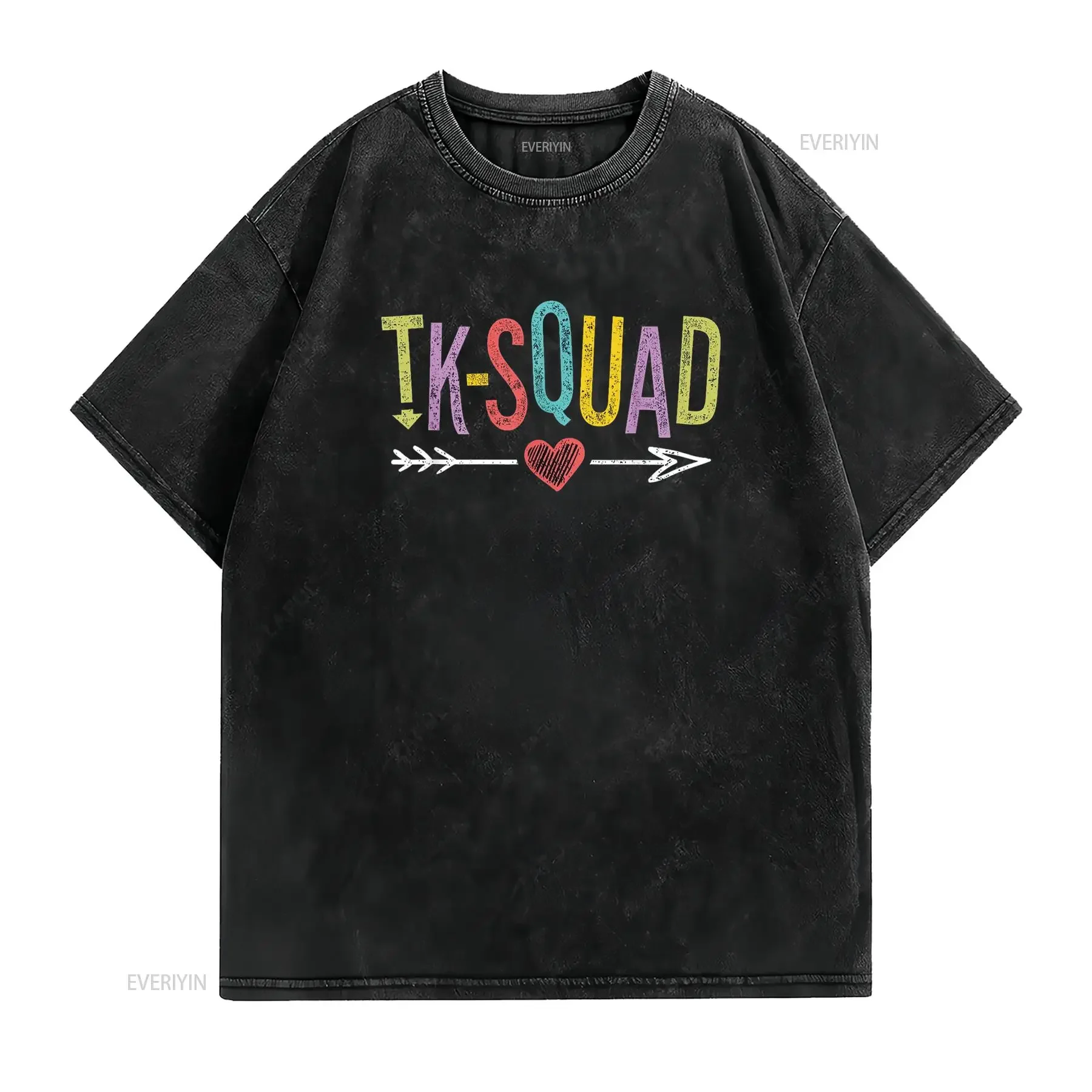 TK Squad Transitional Kindergarten Teacher Team T Shirt vintage Washed Top For Everyday Wear fashion Soft Versatile streetwear
