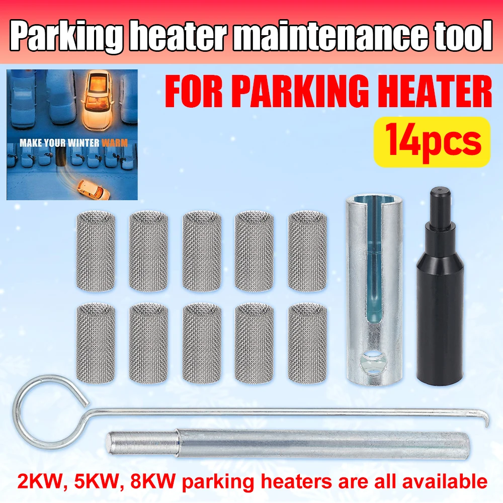 

Набор инструментов для ремонта автономных отопителей 2-8 кВт: сетка-распылитель, свеча зажигания, очиститель, ключ для Webasto Eberspacher 12В 24В, универсальный