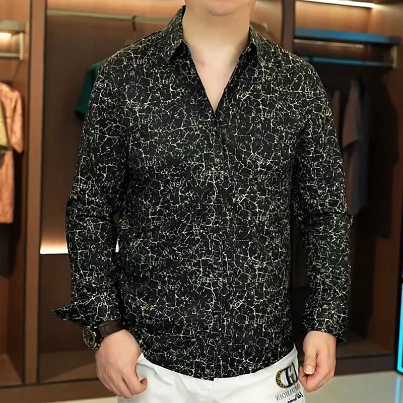 

2026 Spring Long Sleeved Casual Shirt for Men Fashion Slim Fit Business Social Office Shirt Streetwear Top Camisas Para Hombre