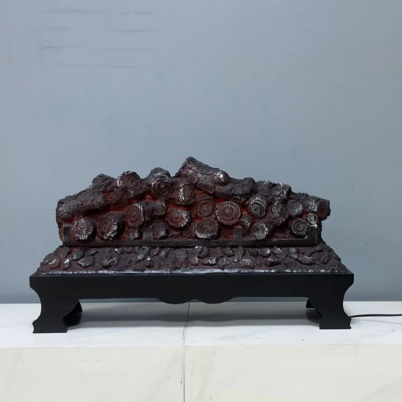 Customizable 15W Electric Fireplace Simulated Flame Lamp Carbon Decorative Ornamental for Restaurant Easy Insert US Style Fake