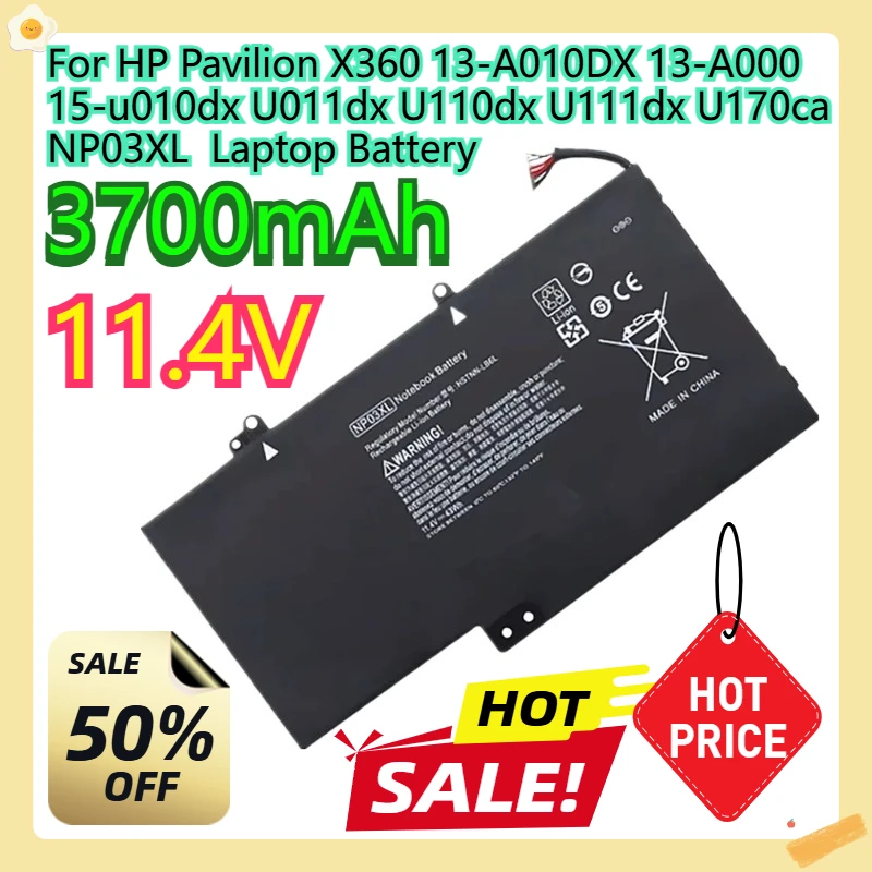 

For HP Pavilion X360 13-A010DX 13-A000 15-u010dx U011dx U110dx U111dx U170ca NP03XL Laptop Battery