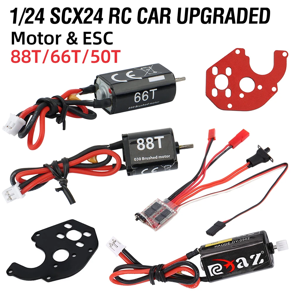 

SCX24 Motor Upgrades Kit For 1/24 RC Crawler Axial Scx24 030 050 Brushed Esc Motor Combo 88T 66T 50T Strong Magnetic For RC Car