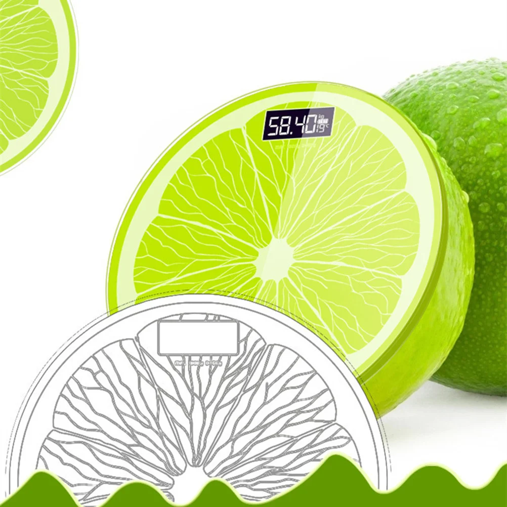 

Usb Rechargeable Digital Body Weight Scale Lemon Design 0.6Cm Tempered Glass Auto Shut-Off Lcd Display For Household Health
