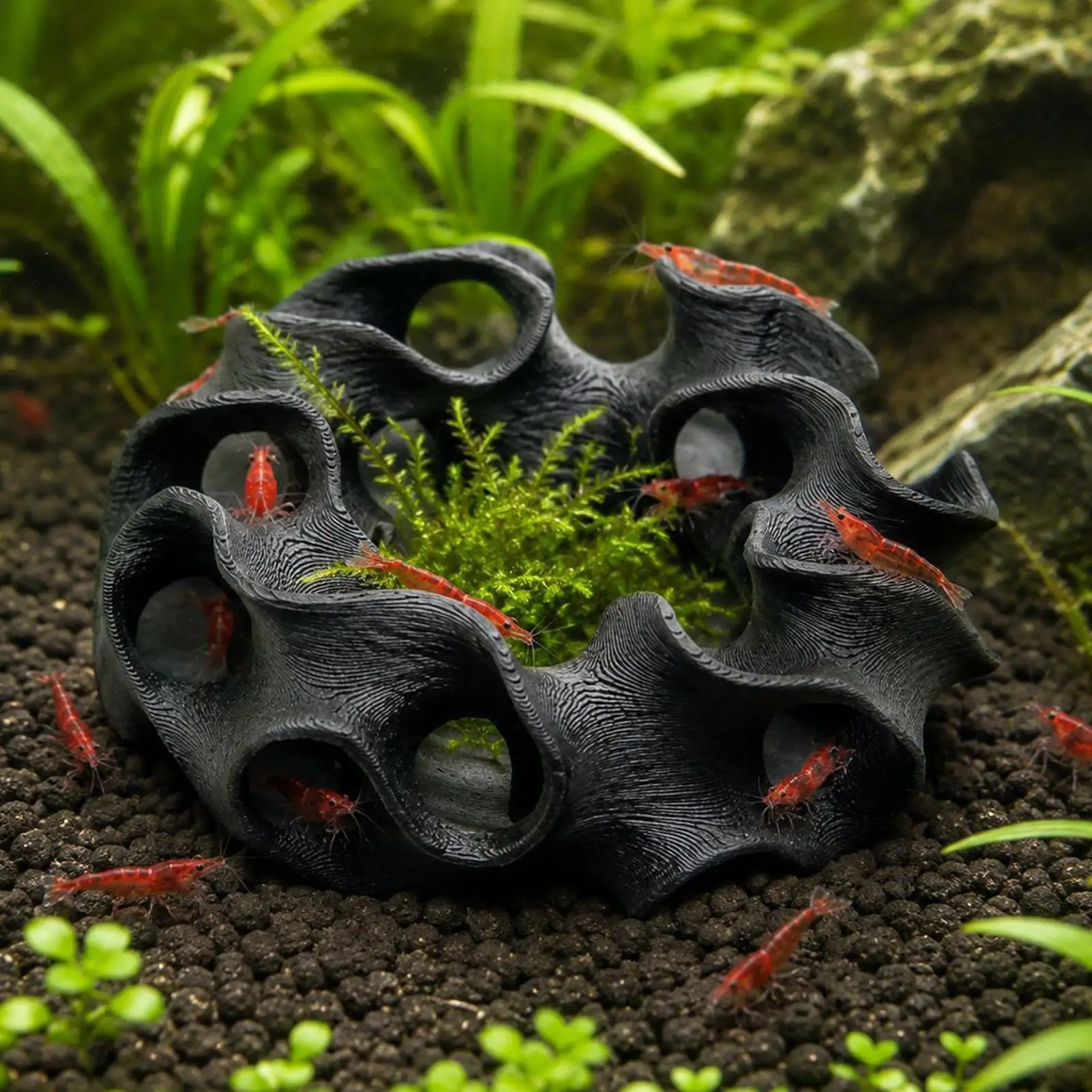 Aquarium-Deko Betta-Hängematte Fisch-Deko Schwimmende Betta-Versteckshöhle Garnelenhöhle Aquarium-Hängematte, Schwimmender Futter- und Ruheplatz – Detail 2