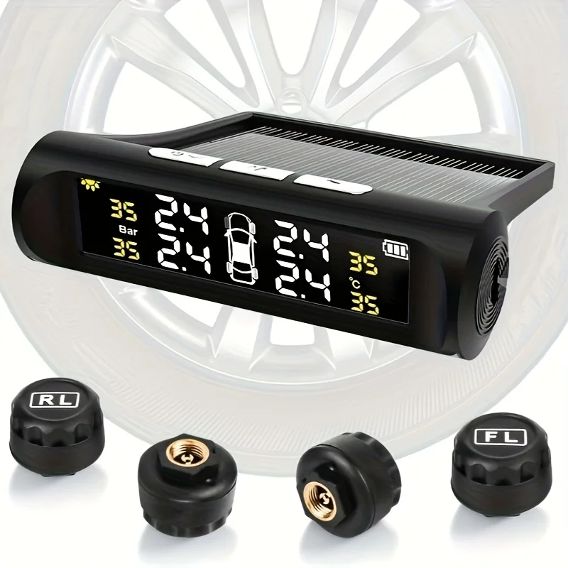 

4-х внешняя система контроля давления в шинах, универсальная беспроводная солнечная система контроля давления в шинах, внешний датчик TPMS