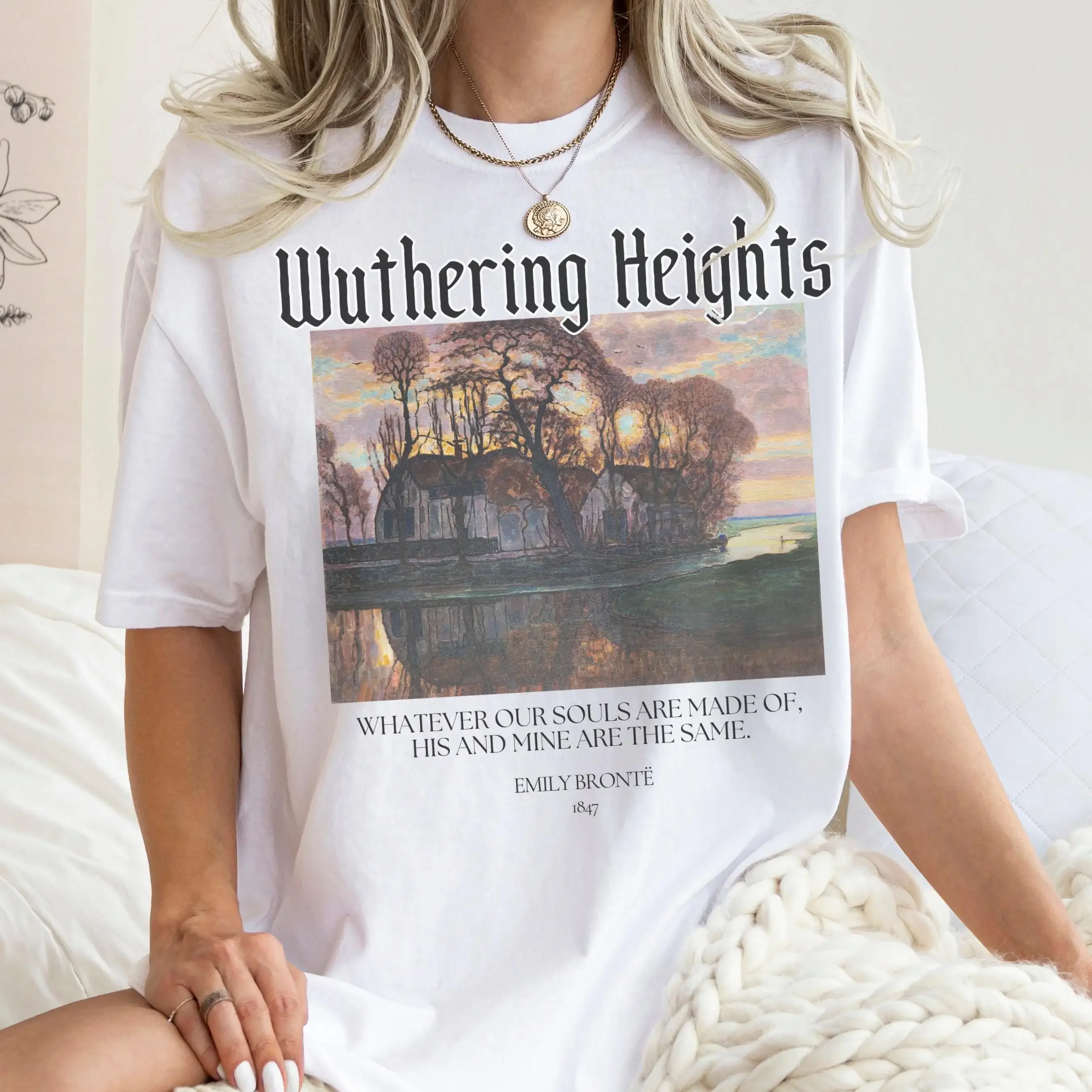 Wuthering Heights  T Shirt Dark Academia Emily Brontë Reader Heathcliff Bookworm Literary Romance