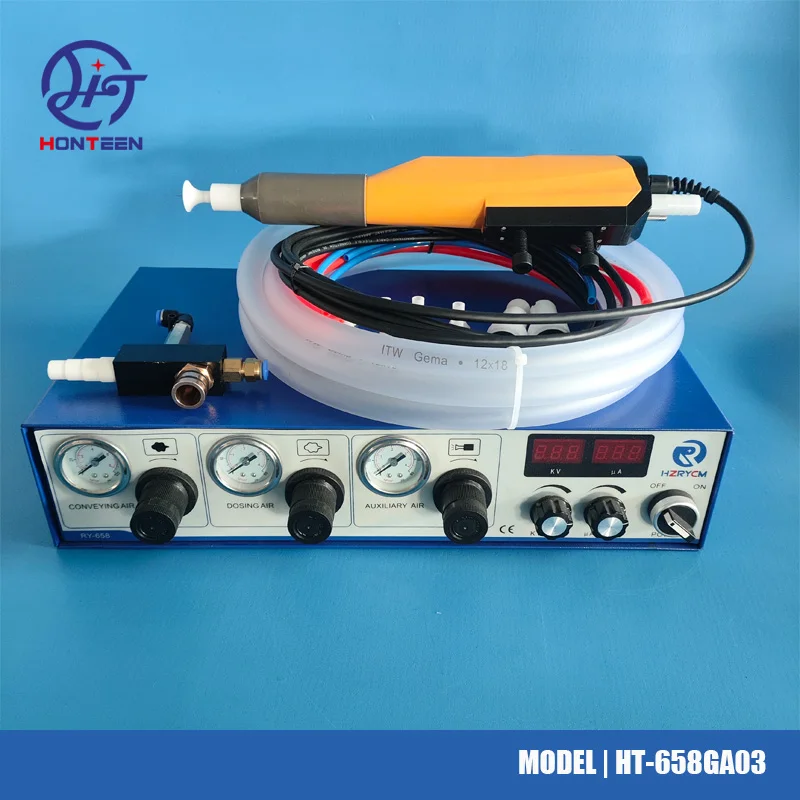 Automatic Powder Coating Machine Set Including Electrostatic Powder Coating Control Generator And GA03 Powder Coating Spray Gun