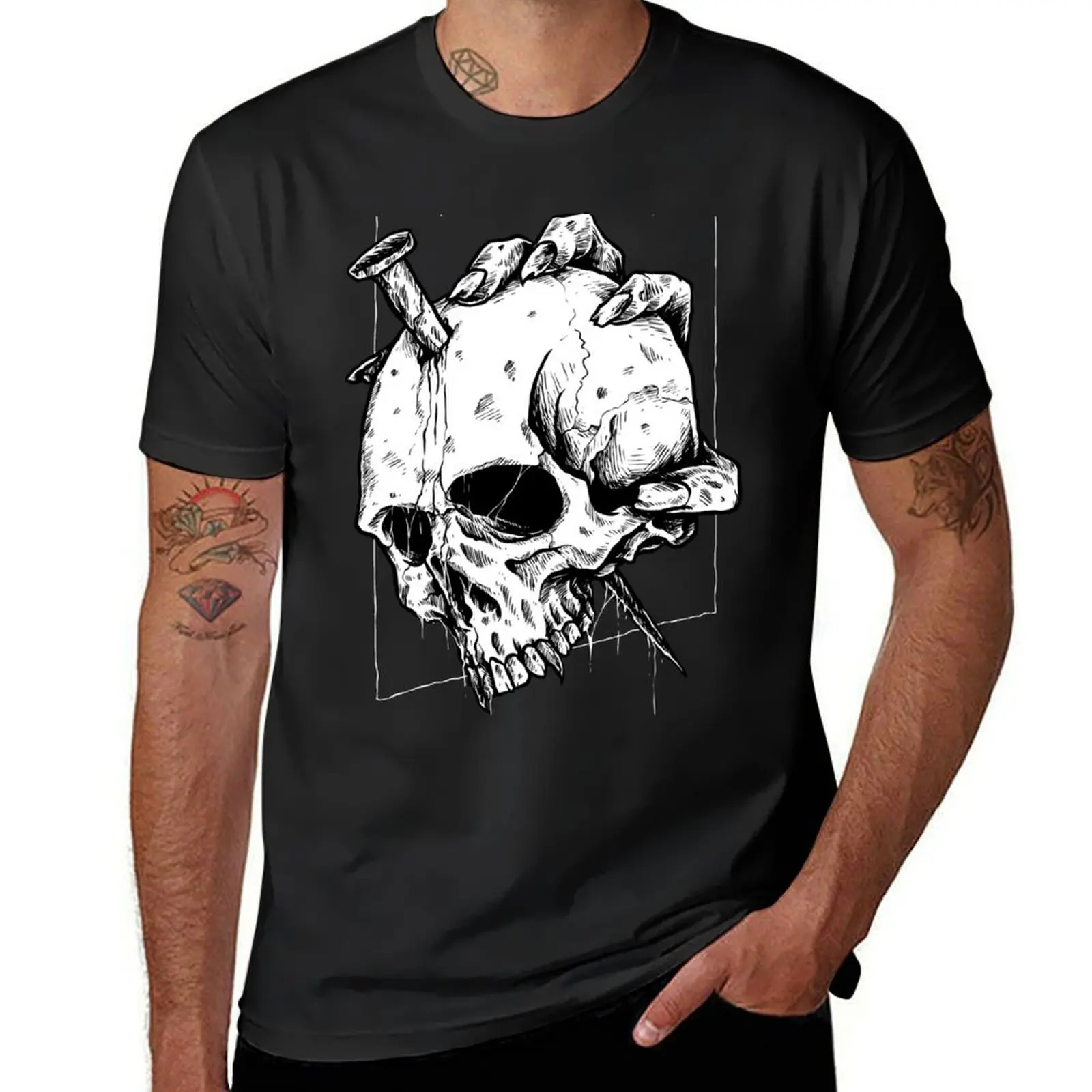 

SKULL METAL| NAIL T-Shirt graphics aesthetic clothes hippie clothes customizeds fruit of the loom mens t shirts