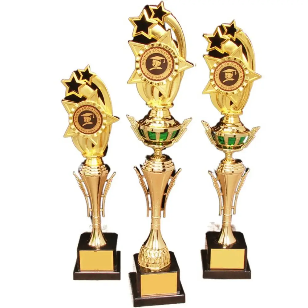 Golden Plating Award Trophy Plastic Medal Stars Reward Prize Cup Souvenir Competition Sports Game Winner Award Trophy Toy