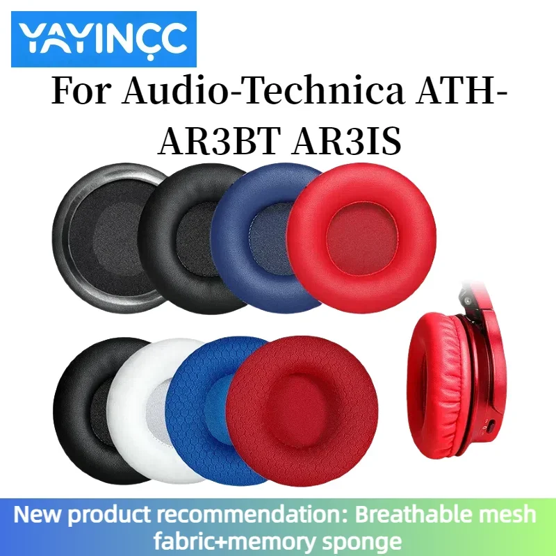 1 Pair Replacement Foam Ear Pads Pillow Cushion Cover for Audio-Technica ATH-AR3BT AR3IS Headphone Headset