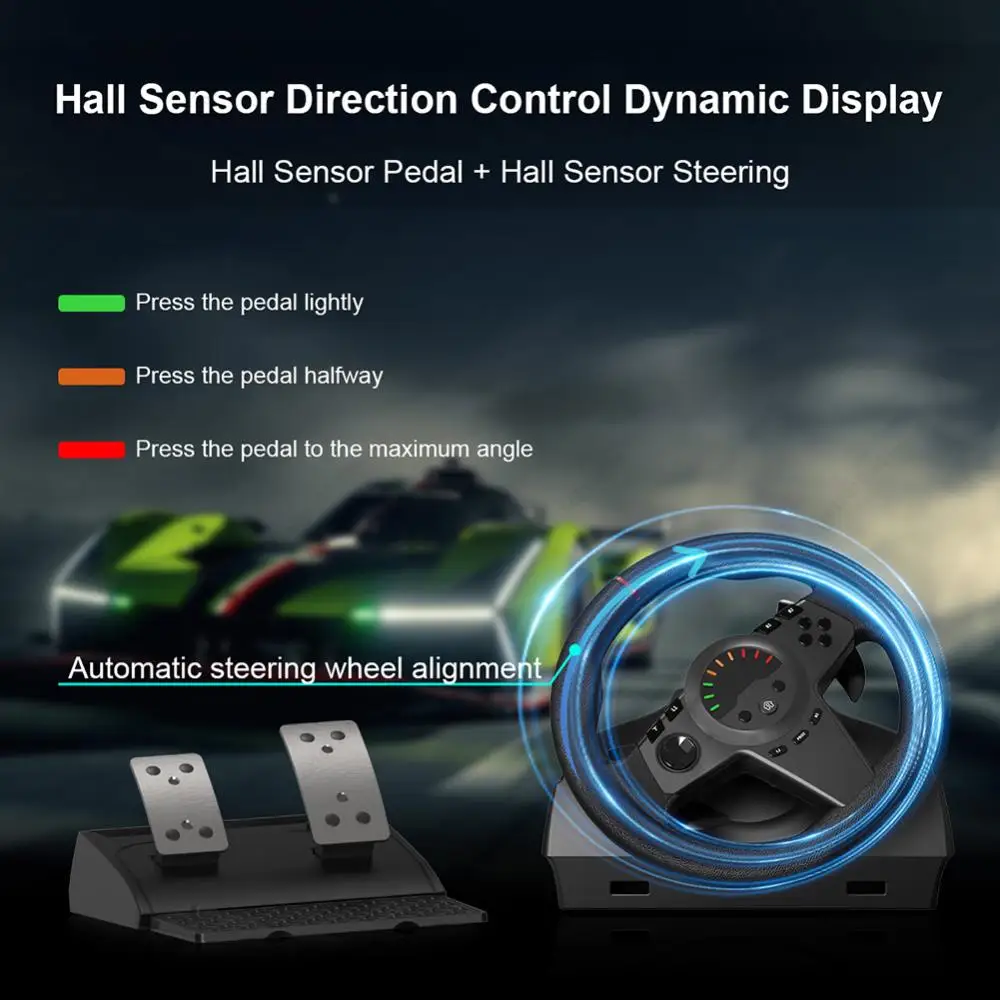 270 °   عجلة قيادة لعبة دواسة السيارة Simracing عجلة قيادة السباق للكمبيوتر الشخصي PS3/PS4/Switch/Xbox One/Xbox Series X/S