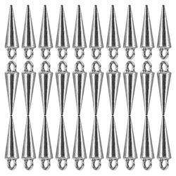 30 Pcs Necklace Pendant Accessories Stainless Steel Cone Charms Bracelet Spikes Goth Zinc Alloy Gothic