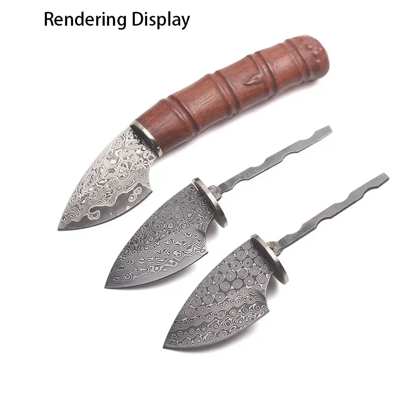 Pisau Baja Damascus VG10 Sandwich Semi Jadi untuk Pisau Tetap, Pisau DIY Rumah Tangga, Pisau Survival, Peralatan Dapur