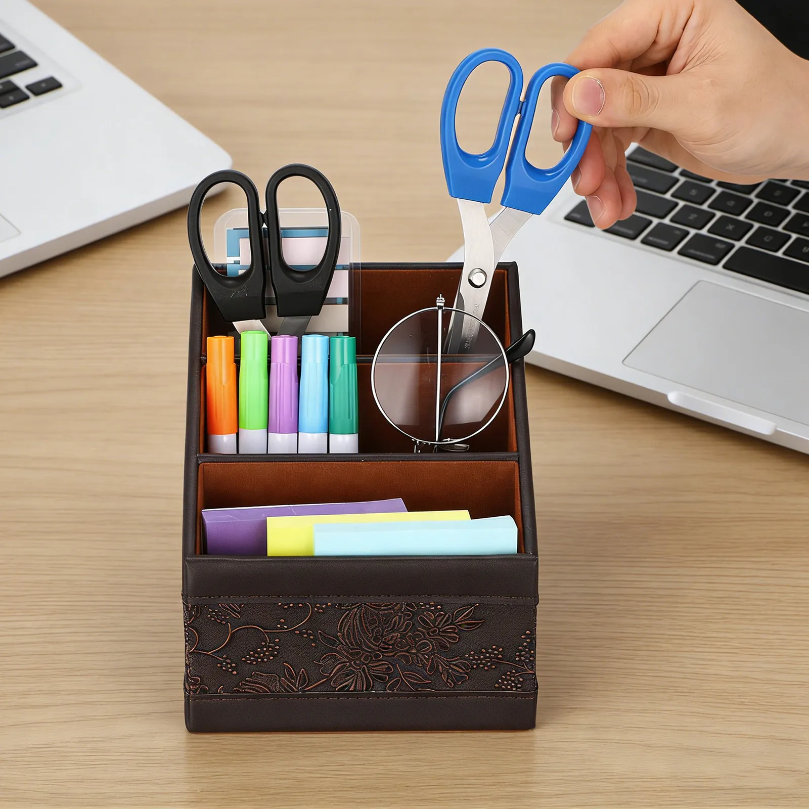 

1 шт. Подставка для пультов ДУ, вместительный ретро-органайзер для дома, для хранения канцелярских принадлежностей, украшений, косметики, для поддержания порядка