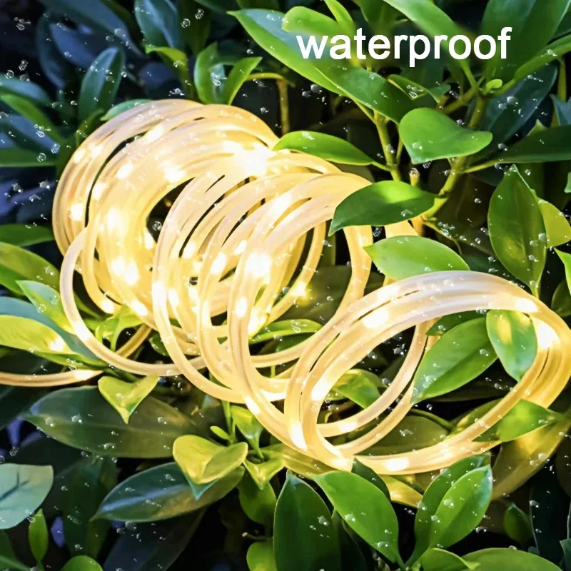 7m/12m/22m Solar Christmas Rope Light Outdoor Waterproof Xmas Garland Fairy Garden Decoration image 5