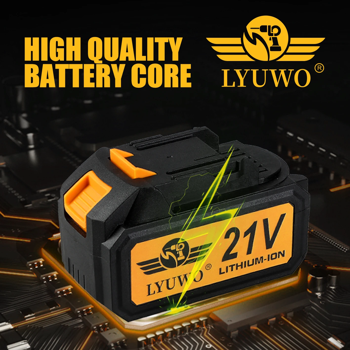 LYUWO Electric Wrench 380NM Brushless Impact Wrench High Torque Automotive Repair Tool, Matched With Makita Battery