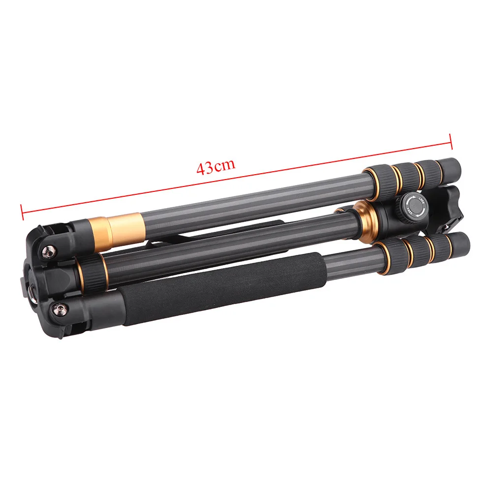 Q999C المحمولة انفصال ألياف الكربون ترايبود Monopod للتغيير الكرة رئيس للسفر اطلاق النار SLR DSLR صندوق كاميرا الفيديو #5