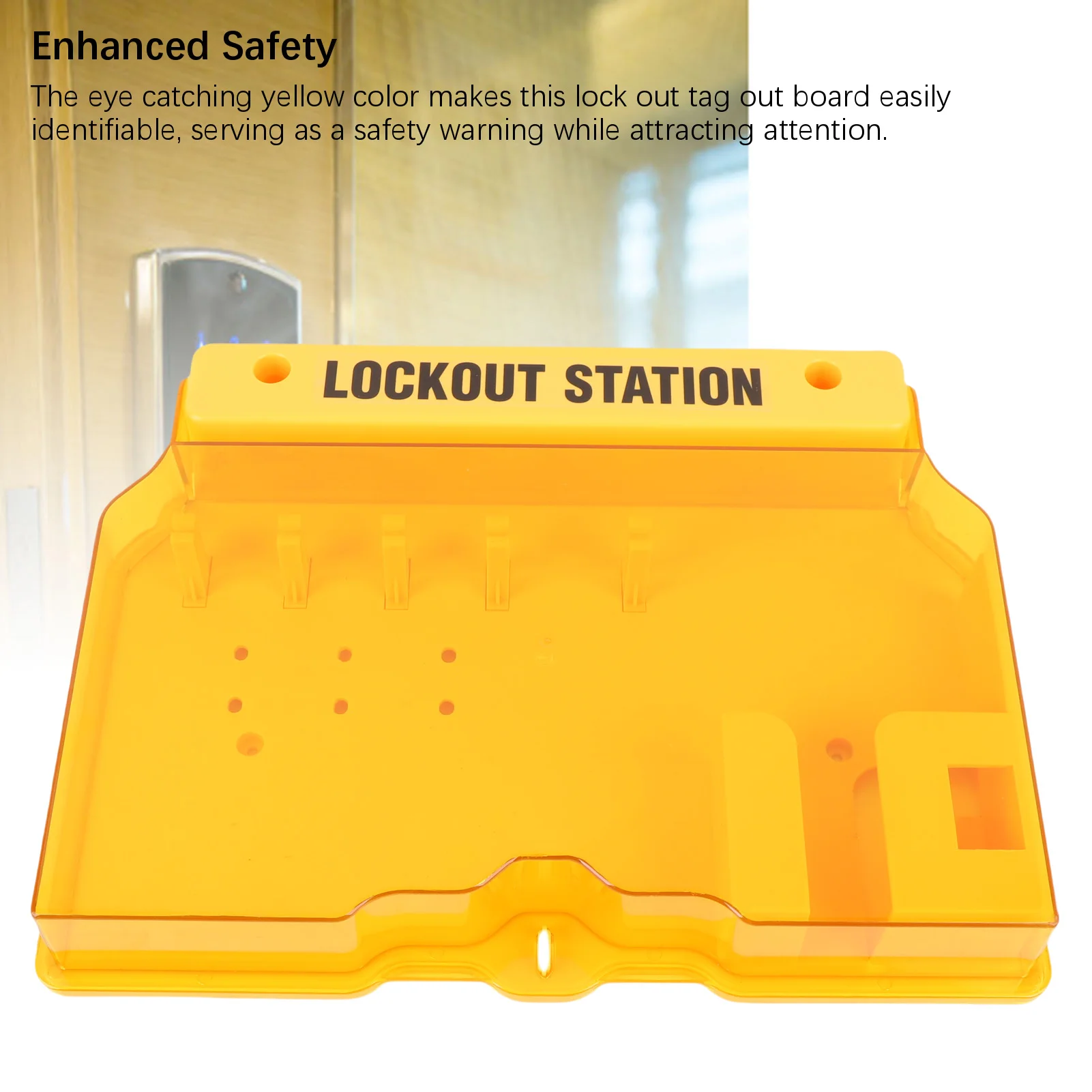 

Lockout Tagout Station Kit PC Transparent Cover Wall Mount Industrial Safety Lock Board Set with 10 Tags for Electricity