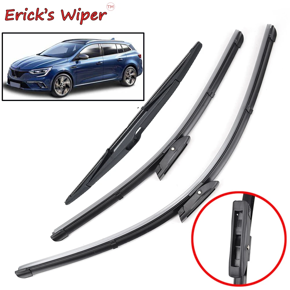 Erick's Wiper Front & Rear Wiper Blades Set For Renault Megane Sport Tourer 3 2008 - 2016 Windshield Windscreen Window 24