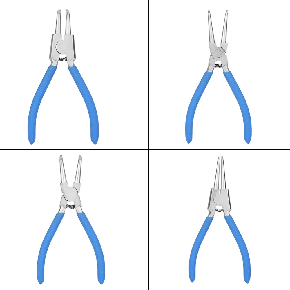 4 Teile/los Interne Professionelle Externe Gerade Gebogen Sicherungsring Snap Ring Zange Werkzeuge Zubehör Set 7 zoll Neue