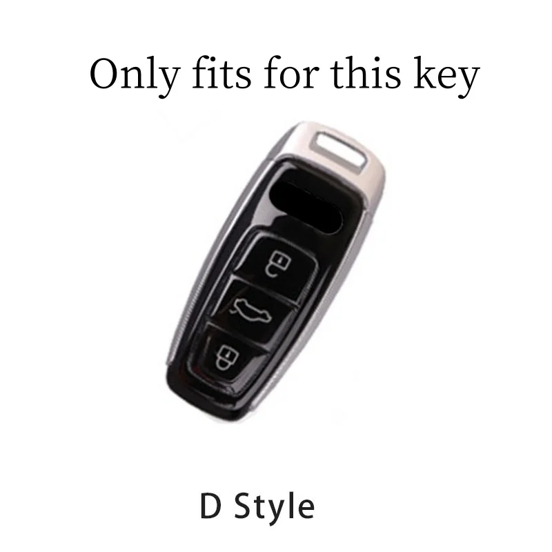 Fashion Car Metal Label Styling Key Case Cover Shell Auto Styling Accessory For Audi A3 A4 B9 A6 A7 4K A8 E-tron Q5 Q8 C8 D5 SQ8