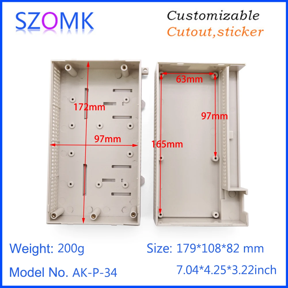 Injection Plastic Module Plc Outlet Box Plastic Din Rail Plc Enclosure Industrial Control Box For Electronics Pcb