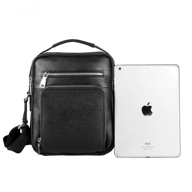 Factory Direct Sale Genuine Leather Single Shoulder Casual Crossbody Large Capacity Handheld Cowhide Men's Bag Trendy One Piece