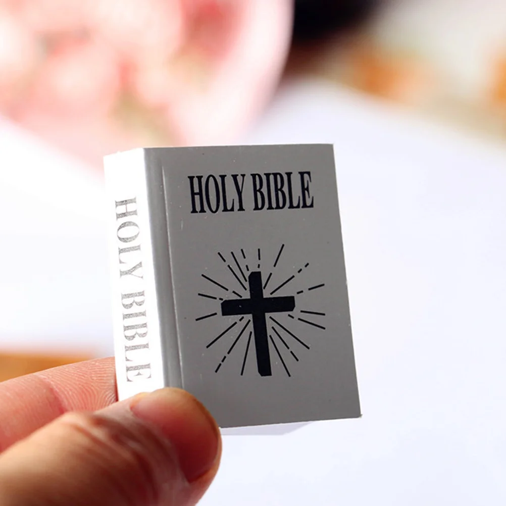 4 Uds Mini accesorios de la Biblia juguetes para bebés Micro libro casa de muñecas adornan libros de Biblias en blanco para niños