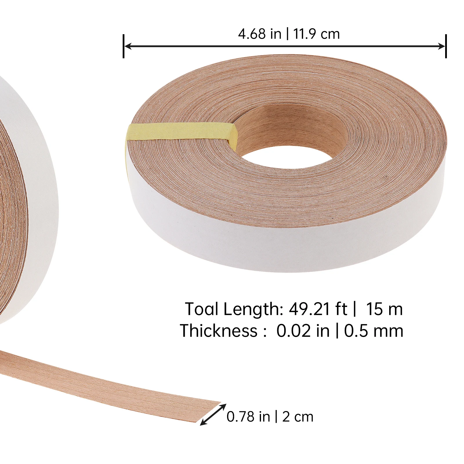 3/4 in x 50 ft  Natural Wood Double-Sided Adhesive Backing Cherry Edge Banding for Cabinet Repair / DIY & Craft