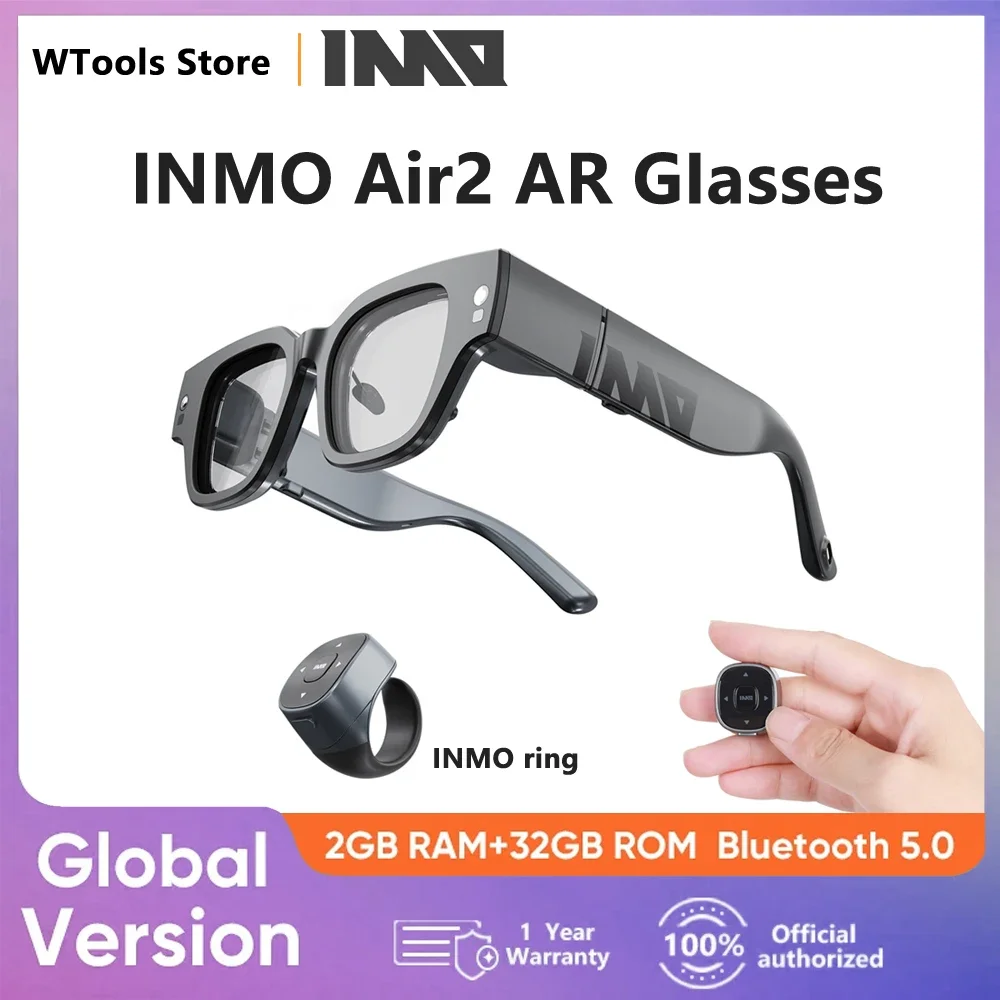 

INMO Air2 AR Glasses Wireless Smart Glasses Dual Screen Touch Control ChatGPT AI Assistant Real Time Translation