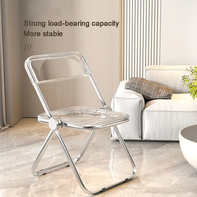 

Transparent Folding chair Acrylic chair Interior cafe chair back portable chair Dwhether chair