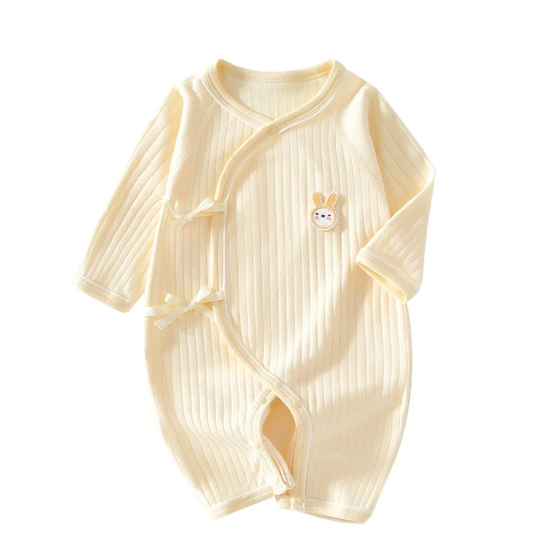 Boys Girls Newborn Jumpsuit Baby Cotton One-Piece Romper Infant  Long Sleeve Boneless Pajamas Four Seasons 0-6M