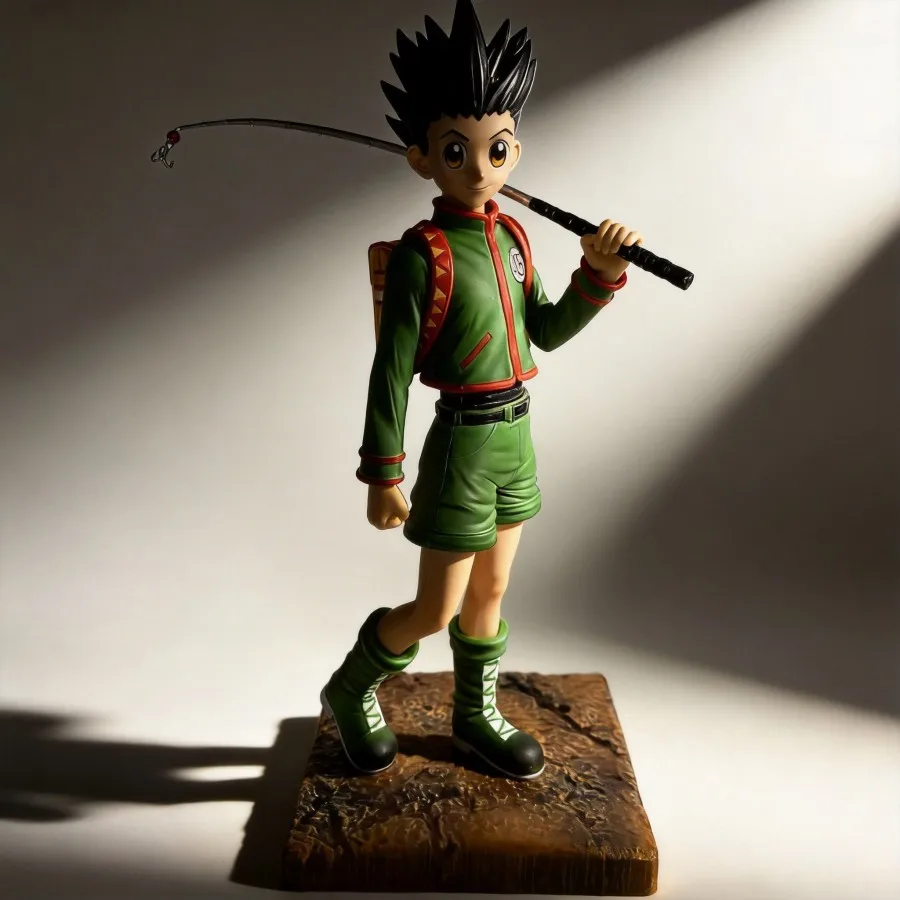 

Hunter x Hunter Anime Figure Gon Freecss with Fishing Rod Standing Pose Model Toy 27cm Desktop Decoration