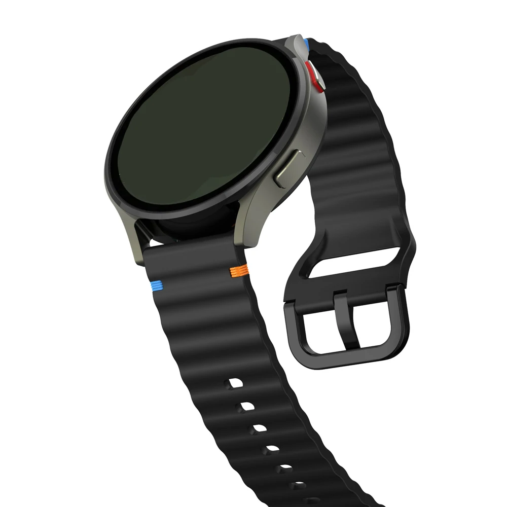 20 22mm Wave Silicone Strap For HAYLOU Solar Ultra/Pro Smart Watch Strap For HAYLOU Watch RS5 R8 S8 S6 4 4S/Solar 5 RT3/RS4 LS12