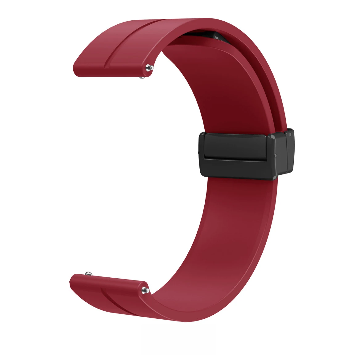 

14mm 16mm 18mm 20mm 22mm Folding Buckle Magnetic Watch Strap Quick Release Soft Silicone Adjustable Smart Sport Watchband Unisex