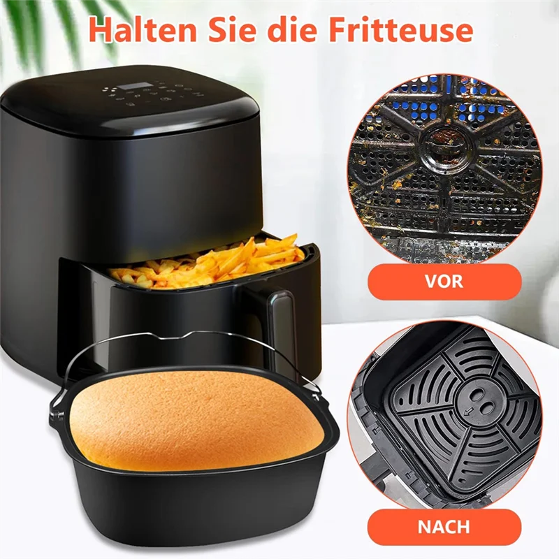 Accesorios para freidora de aire YCOC para Airfryer XL 6,2 L, Tefal 5 L,Cosori 4,7 L, accesorios para freidora de aire cuadrada sin BPA XL