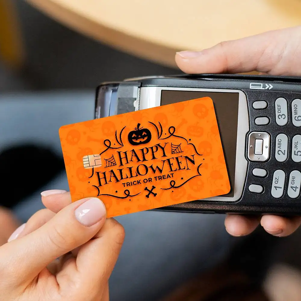 Happy Halloween Game Anime Sticker Film Skin Cover Case for Small Large No Chip Debit Credit Card Front Side