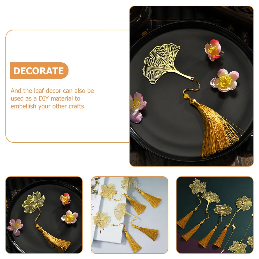 

4Pcs Stylish Hollow-Out Bookmarks Metal Leaf Design Functional Bookmark for Students Teachers Readers Bookmark Gift for Her Him