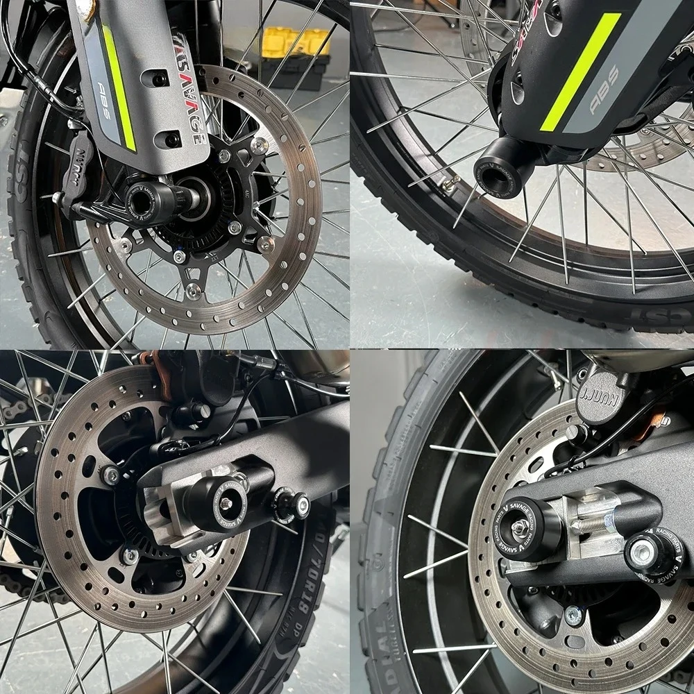 2024 For CFMOTO 450MT Front Rear Axle Wheel Crash Sliders Guard Swingarm Spool Spindle Stand Falling Protection CF IBEX 450