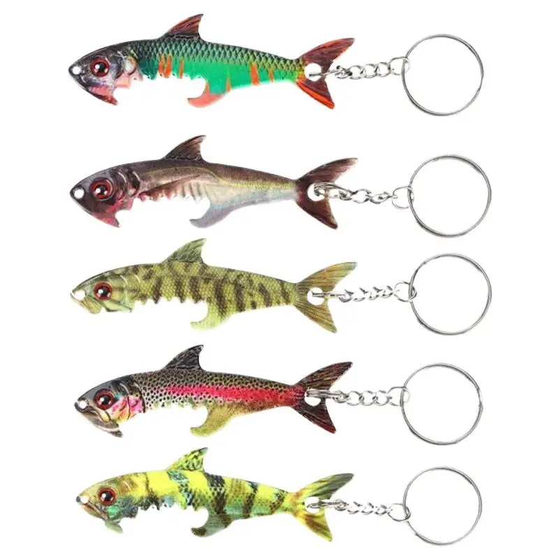 Zinc Alloy Fish Shaped Bottle Opener Keychain Lifelike Look Sturdy Build For Fishing Camping Daily Use