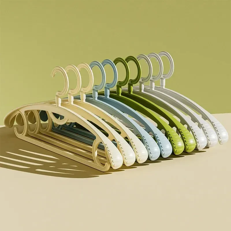 5pcs Adult Wide Shoulder Thickened Non-slip Clothes Hanger Household Clothes Rack Clothes Drying Rack Plastic Clothes Hanger