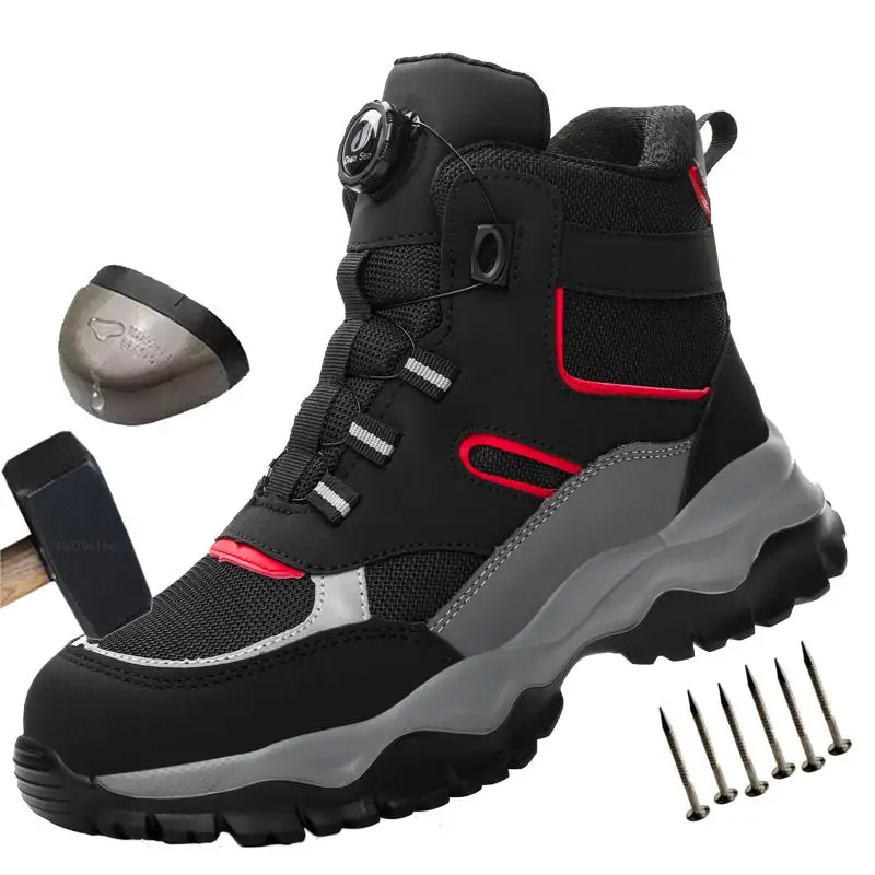 New Safety Boots Men Work Shoes Sneakers Steel Toe Protective Boots Anti-smash Anti-puncture Work Tactical Boots Hiking boots