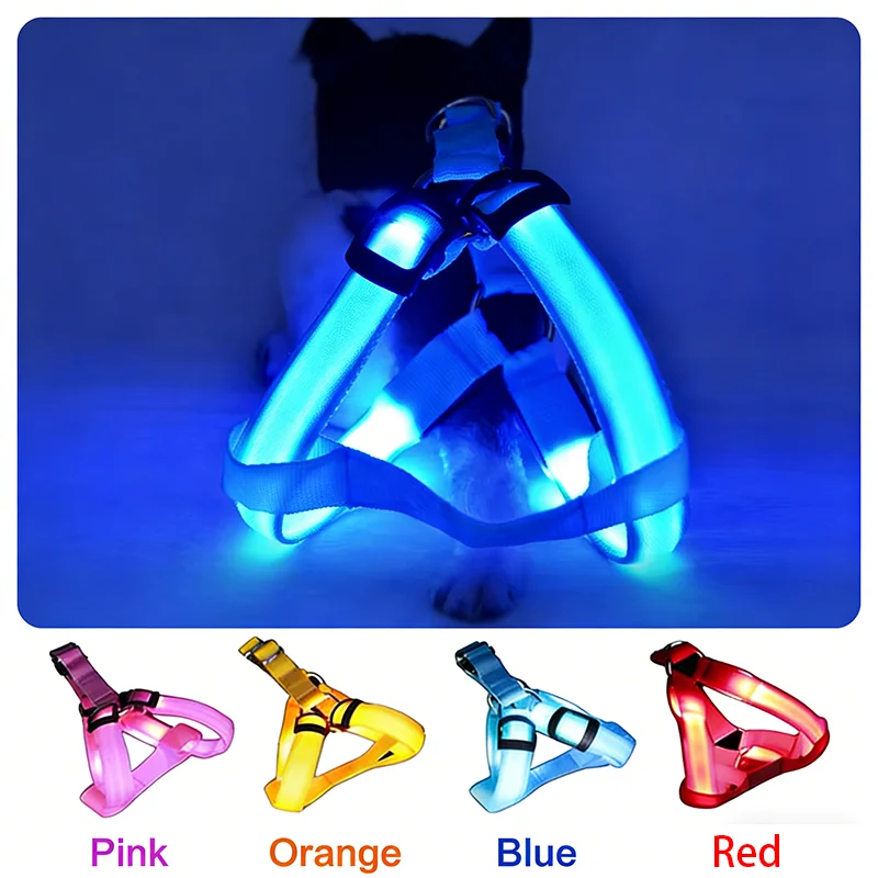 Arnés para Mascota Ajustable con Luz LED en Nylon