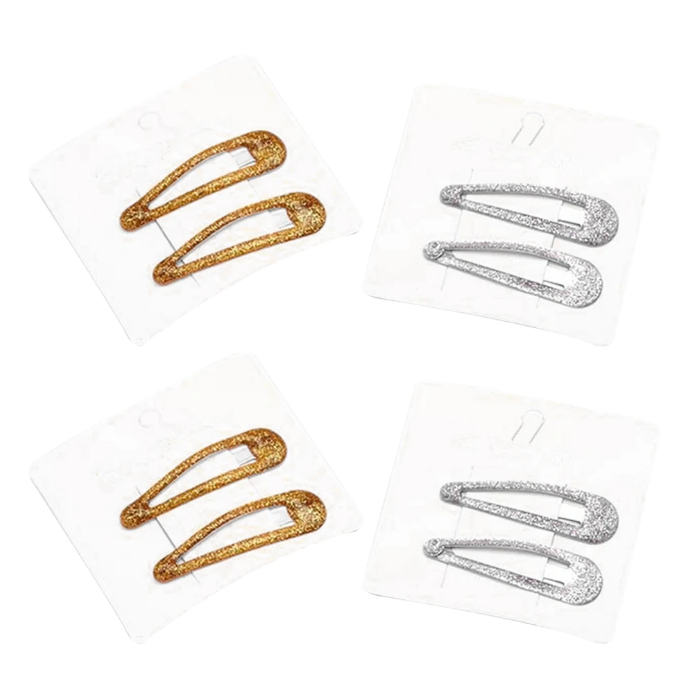 

8 pcs Maid Bright Color Hairpins Shining Sequin Hair Clips Fashion Barrette for Girl and Baby ( Golden, Silver)