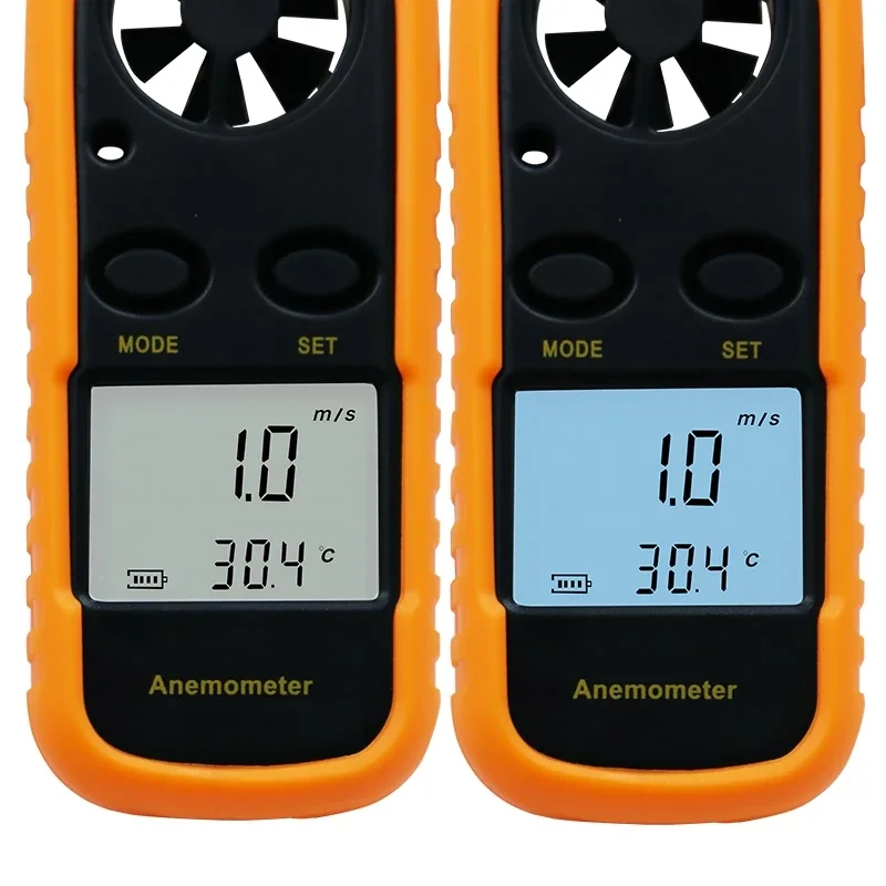 مقياس رقمي لشدة الرياح 0-30 متر/ثانية مقياس سرعة الرياح-10 ~ 45C جهاز قياس درجة الحرارة Anemometro مع شاشة LCD الخلفية