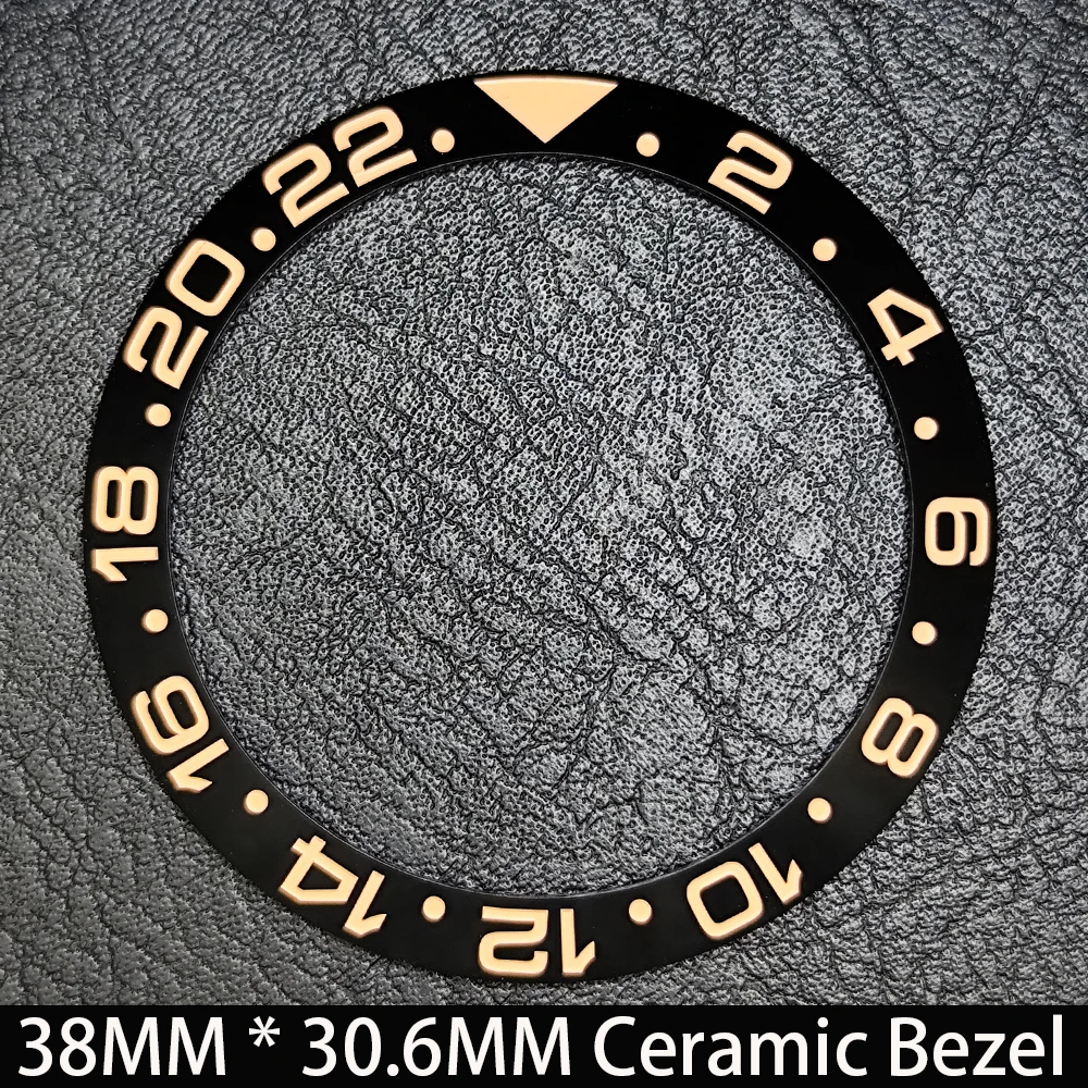 Schräge 38mm * 30,6mm Keramik/Aluminium Blau Leuchtende Lünette GMT und Taucheruhr-Einsatz Passend für 40mm Uhrengehäuse Ersatz-Uhrenteil – Detail 21
