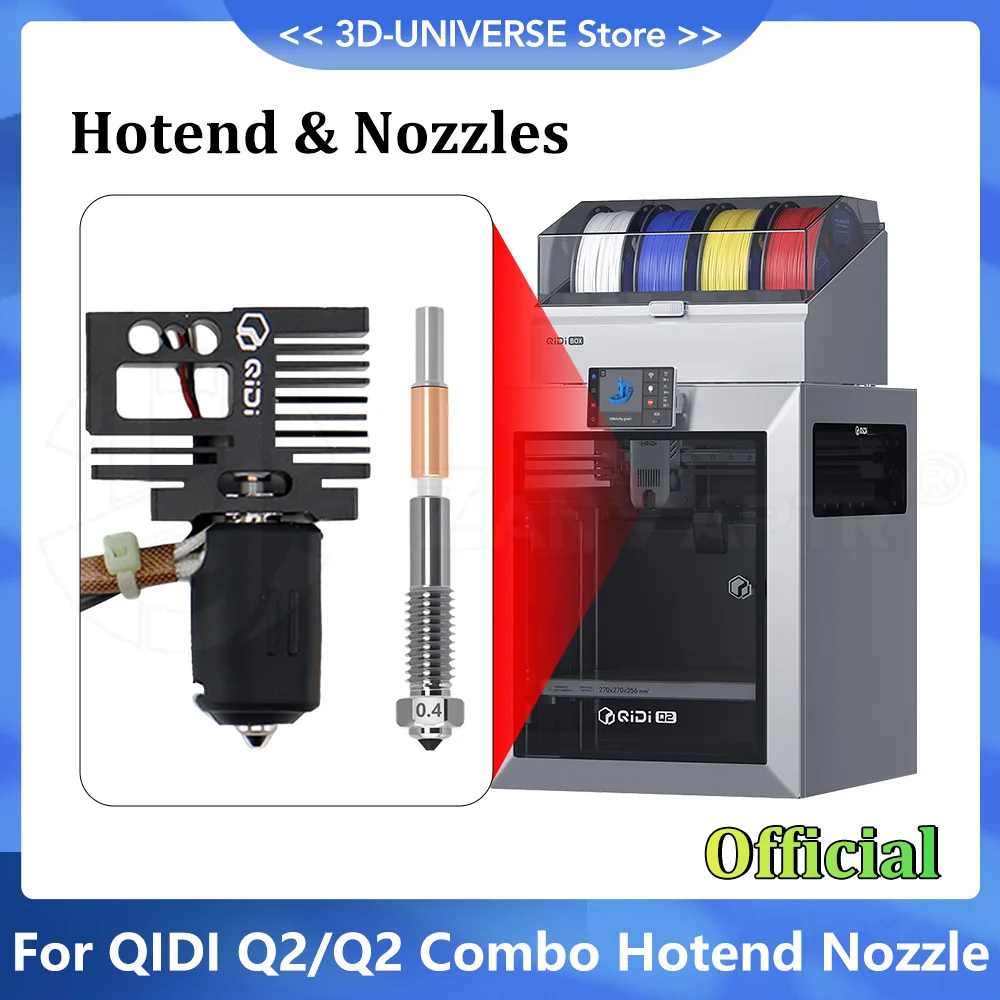 

0.2 0.4 0.6 0.8 For QIDI Q2/Q2 Combo Original Hotend Bimetallic Nozzle Resistant to high temperatures Durable 3D printer parts